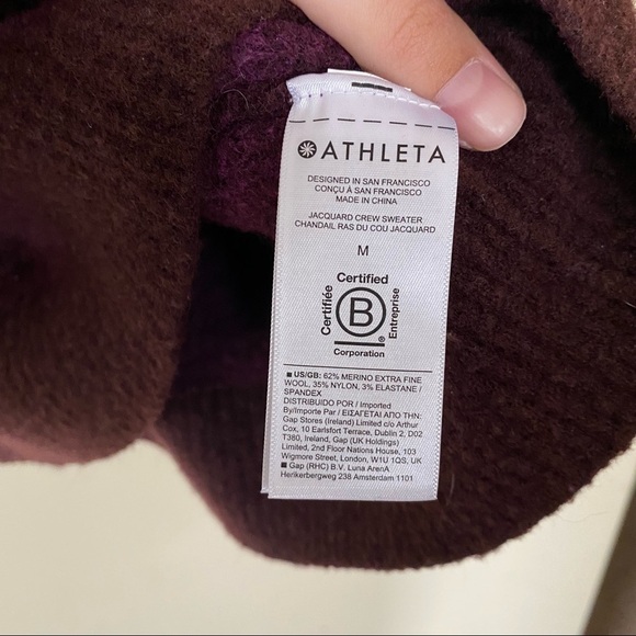 Athleta Hawthorn Stretchy Textured Crew Purple Gradient Sweater - Picture 3 of 5